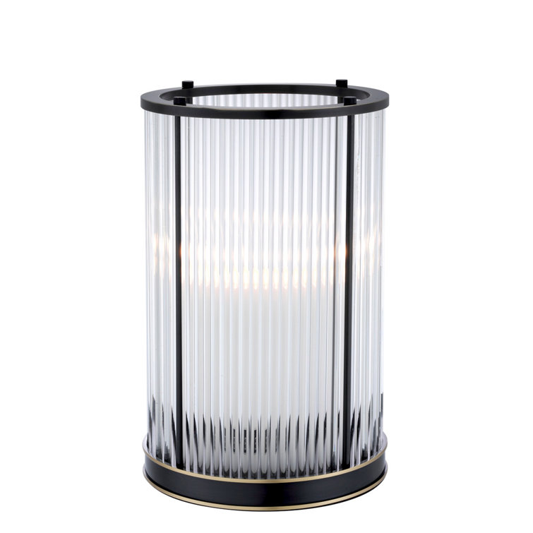 Mayson Bronze Highlight Medium Art Deco Glass Hurricane