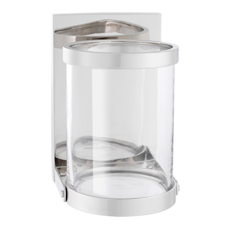 Elegant Brass Hurricane Candle Lantern 6.89"L x 7.68"W x 10.04"H