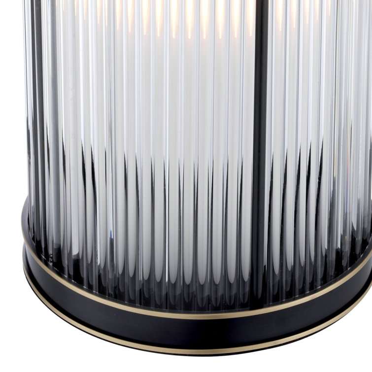Mayson Bronze Highlight Medium Art Deco Glass Hurricane