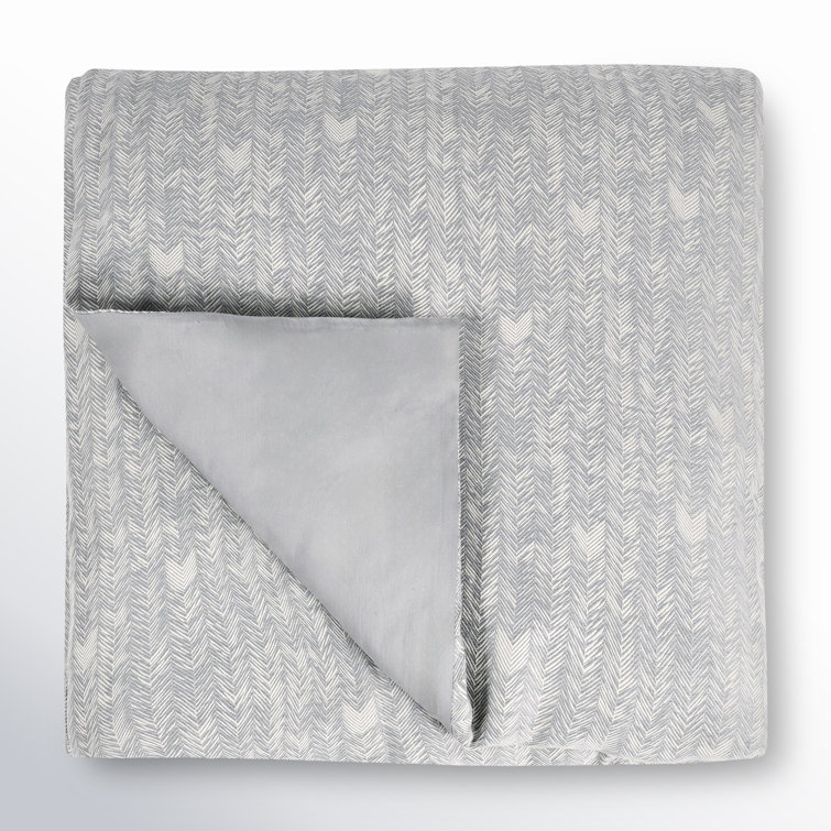 Gray Chevron Queen Cotton Duvet Cover