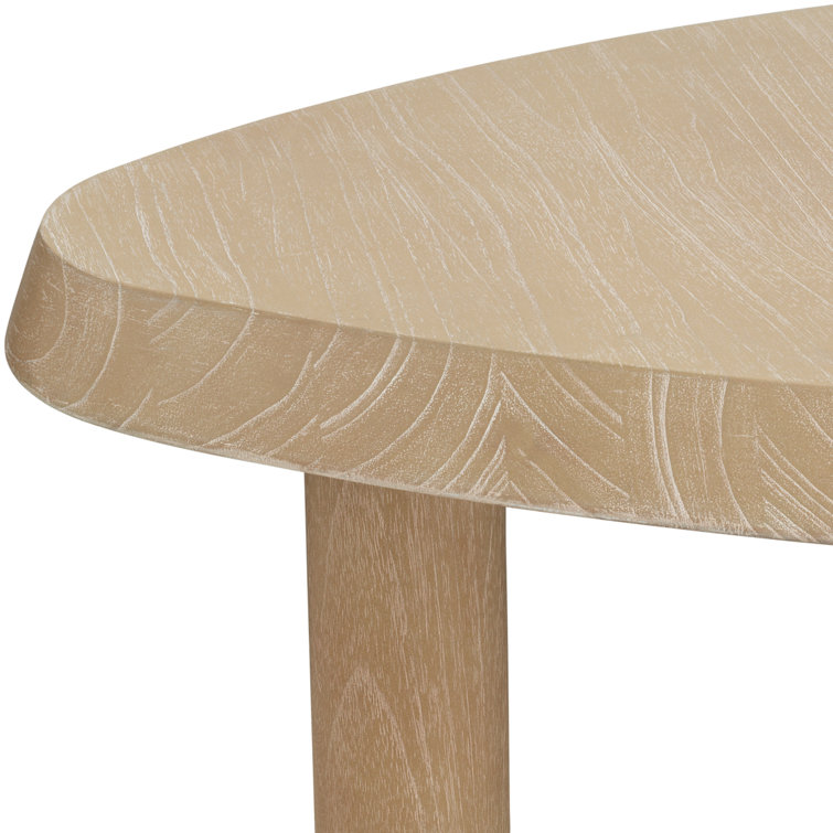 Scandinavian-Inspired Pebble-Shaped Brown Wooden Coffee Table