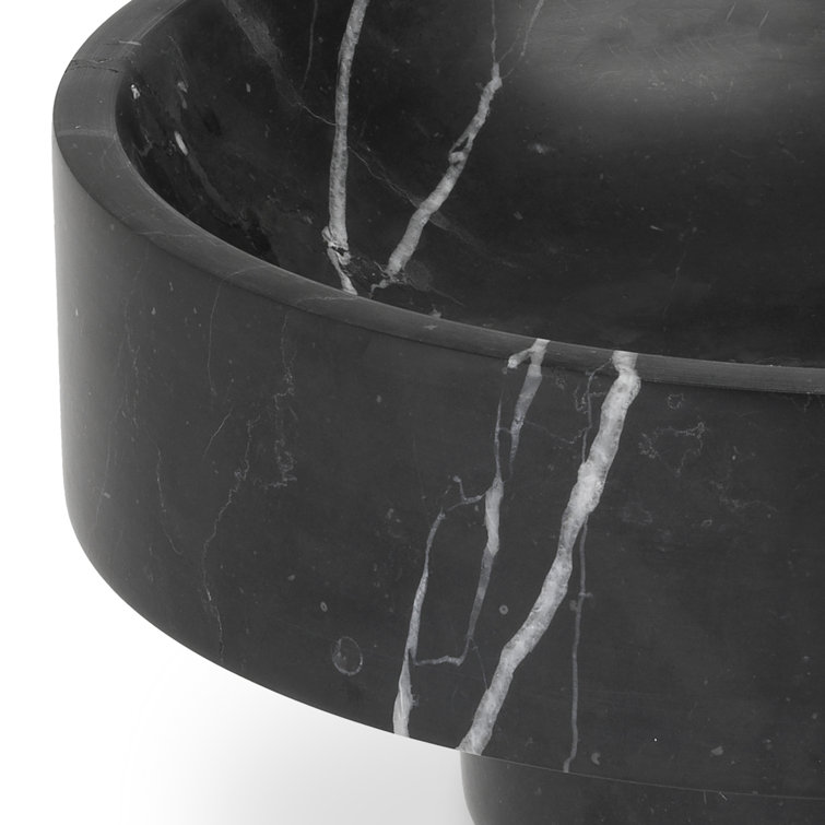 Santiago Honed Black Marble Decorative Bowl