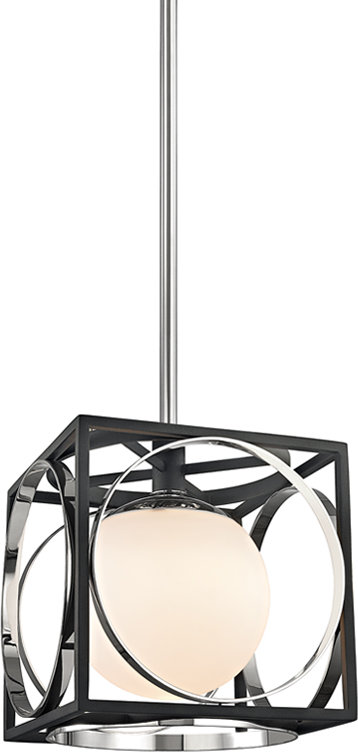 Transitional Polished Nickel Globe Pendant Light 18.5" H