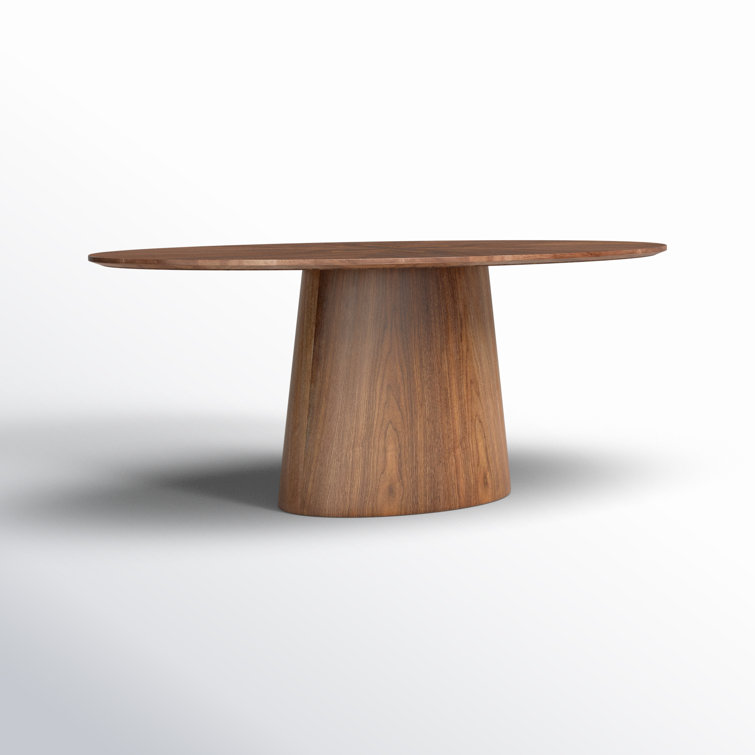 Contemporary Mid-Century Walnut Oval Dining Table, Seats Eight
