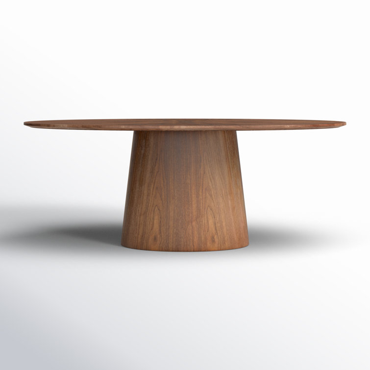 Contemporary Mid-Century Walnut Oval Dining Table, Seats Eight