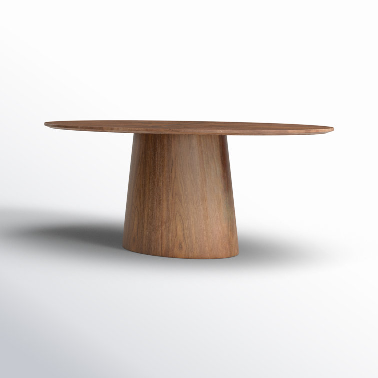 Contemporary Mid-Century Walnut Oval Dining Table, Seats Eight