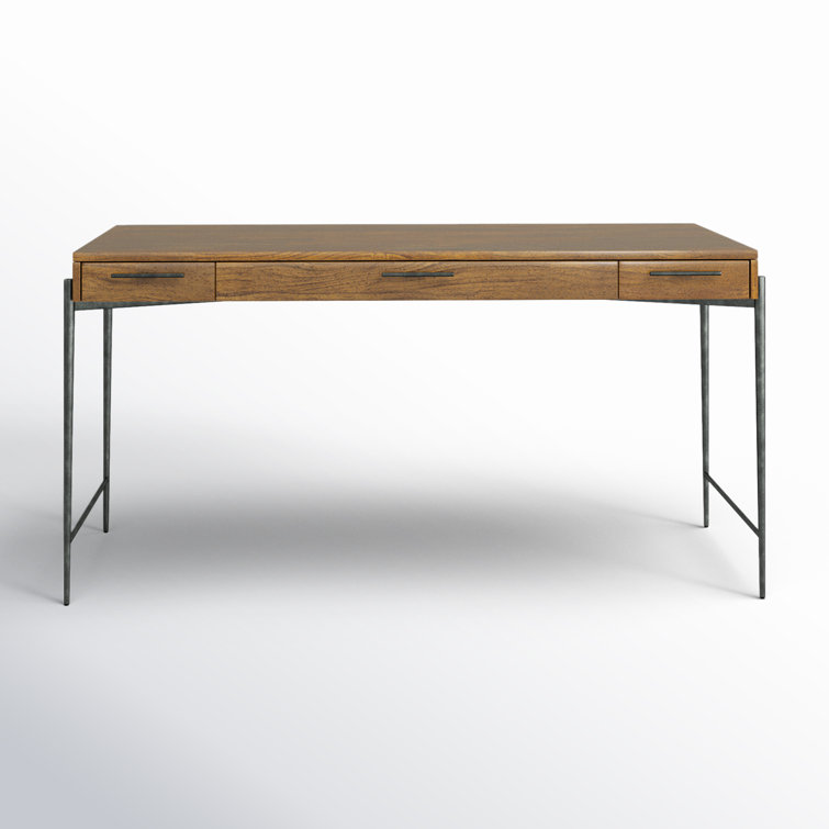 Transitional Bedford Brown Home Office Desk with 3 Drawers