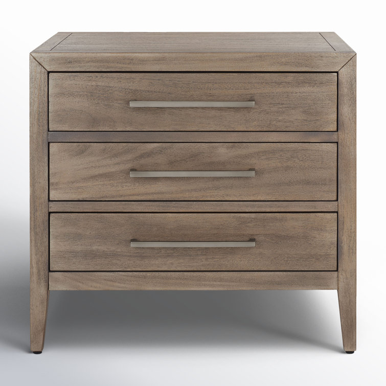 Ariella Light Brown Mahogany 3-Drawer Nightstand