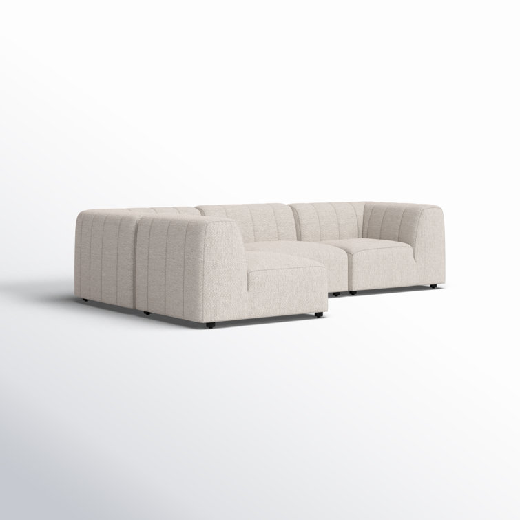 Gwen Gray Wood Frame Outdoor Sectional with Cushions