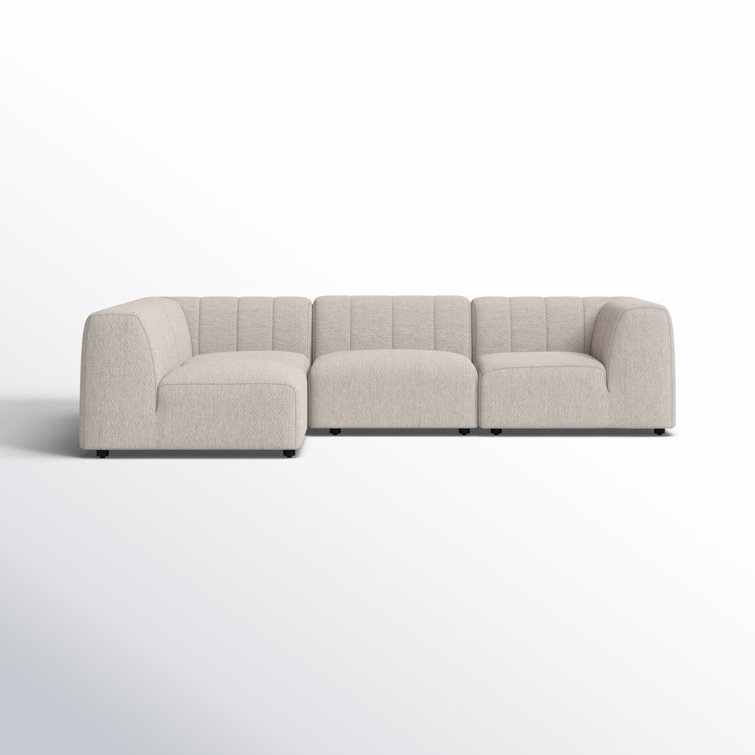 Gwen Gray Wood Frame Outdoor Sectional with Cushions