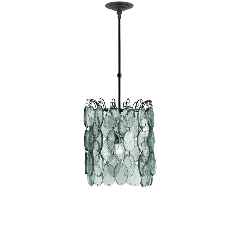 Satin Black and Recycled Glass 1-Light Pendant