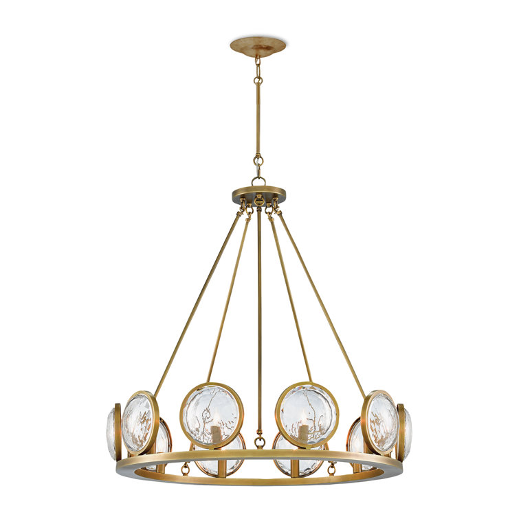 Antique Brass and Crystal 10-Light Chandelier