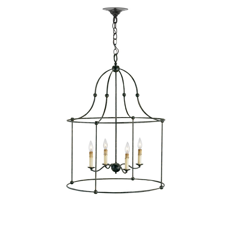 Mayfair 4-Light Candelabra Chandelier with Wrought Iron Cage