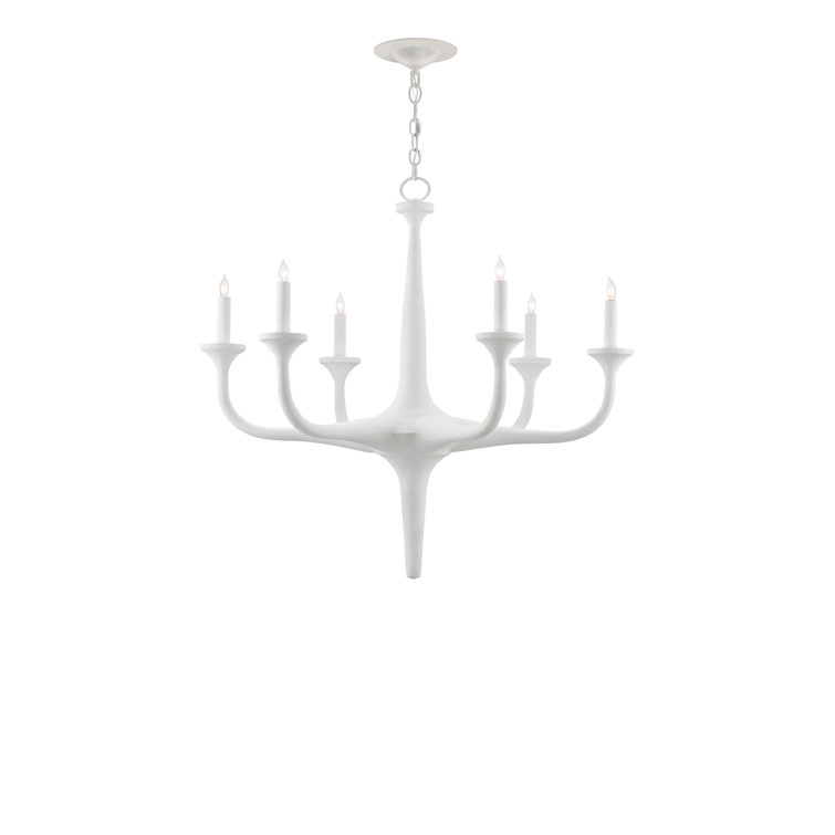 Albion Gesso White 6-Light Iron Chandelier