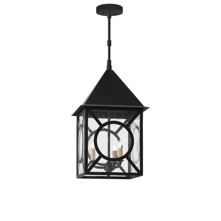 Midnight Seeded Glass 3-Light Outdoor Lantern