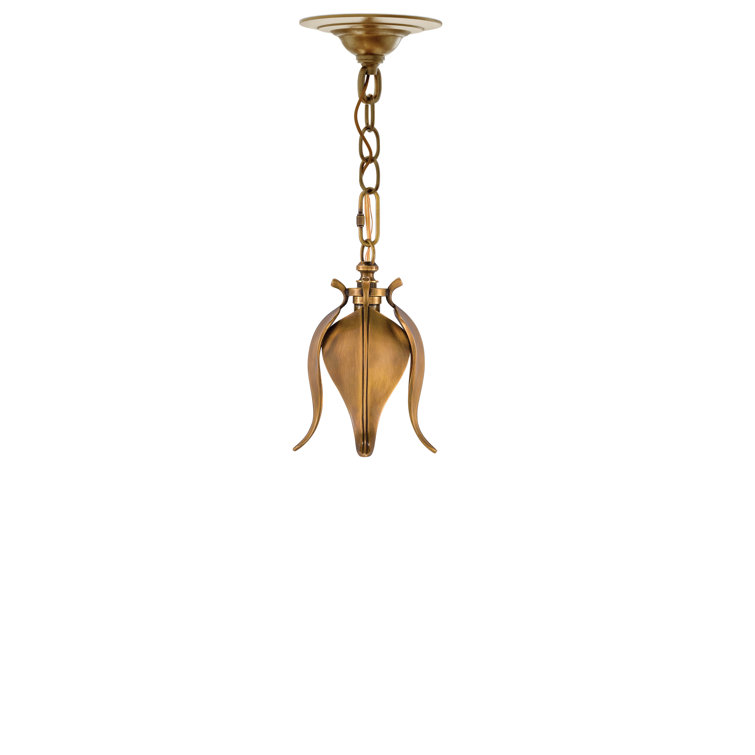 Vintage Brass Flower Bud LED Pendant Light