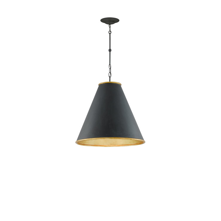 Adkins 22" Black and Gold Adjustable Pendant Light