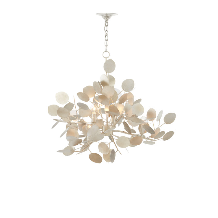 Lunaria Contemporary Silver Leaf 6-Light Chandelier