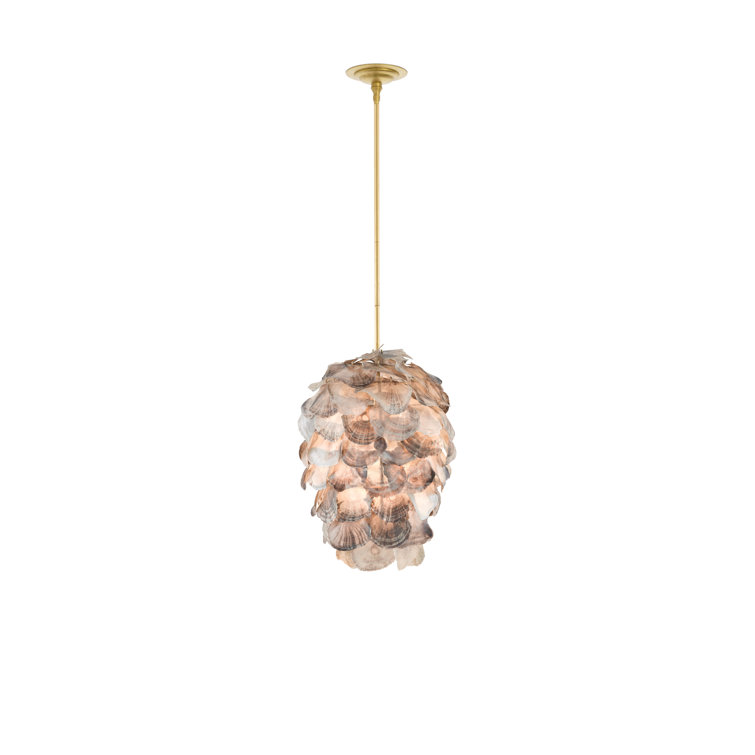 Cruselle Gold Leaf and Capiz Shell 1-Light Pendant