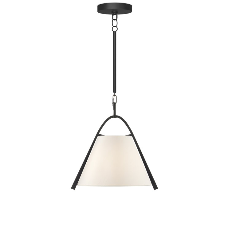 Black and White Steel Pendant Light with Tapered Shade