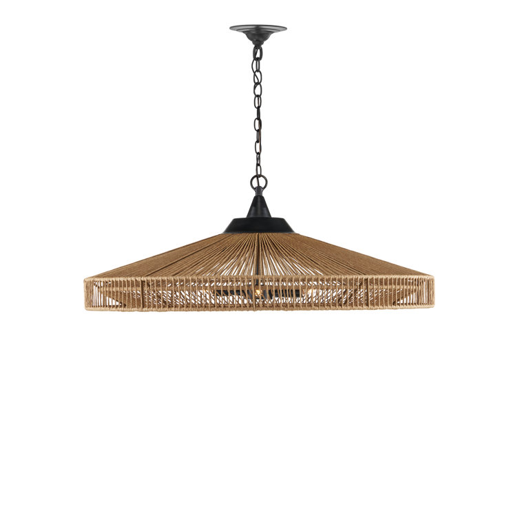 Satin Black Cage Chandelier with Artisanal Woven Frame - 5 Lights