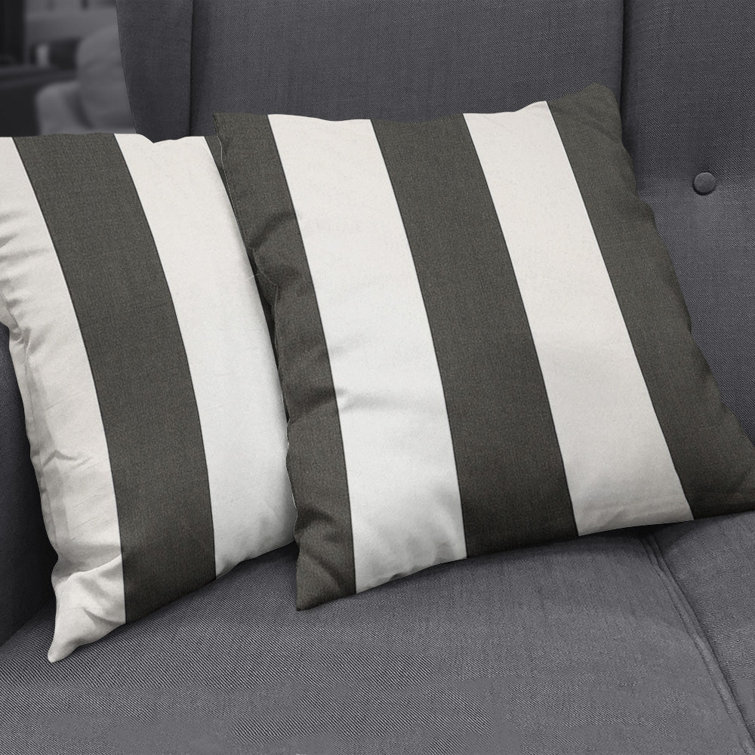 Classic Black and White Striped Outdoor Upholstery Fabric