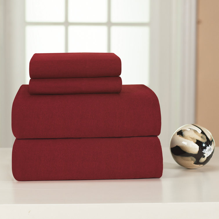 King Merlot Cotton Flannel Sheet Set