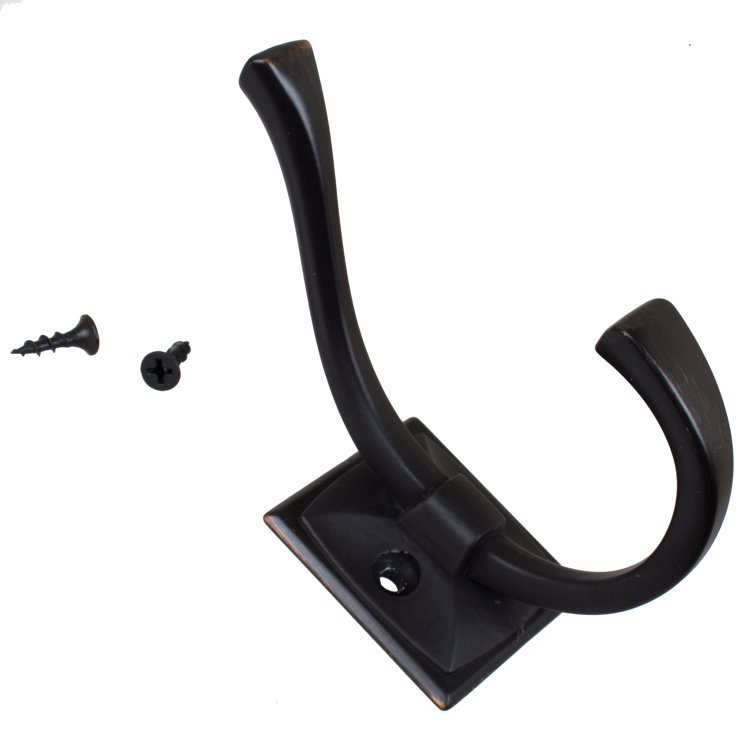 Oil Rubbed Bronze Decorative Double-Prong Wall Hook Set