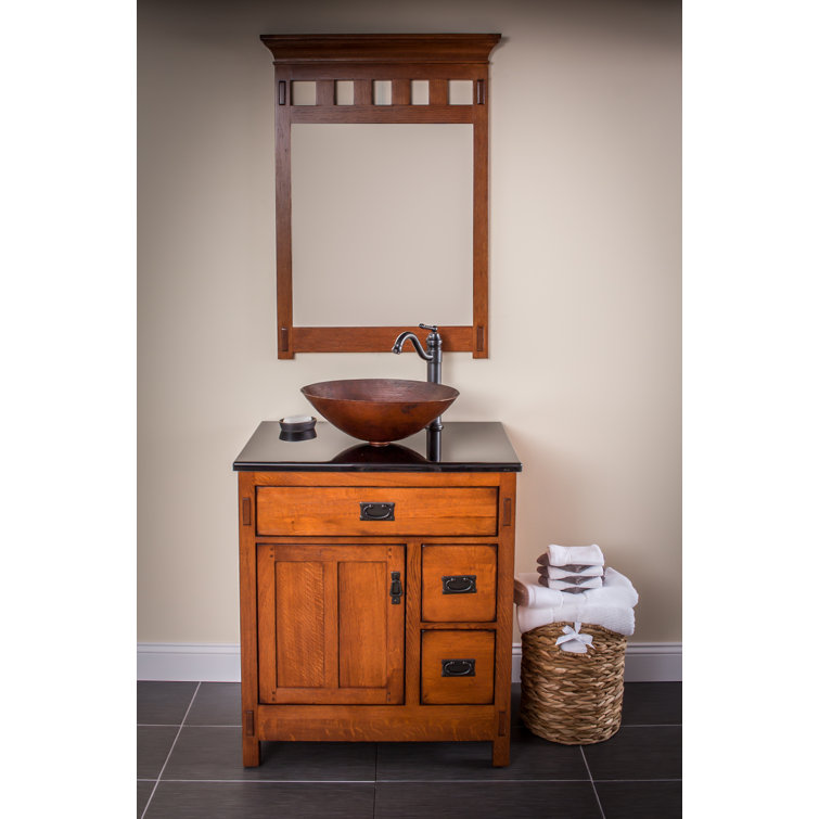 Oval Copper Above-Counter Sink with Oil Rubbed Bronze Faucet