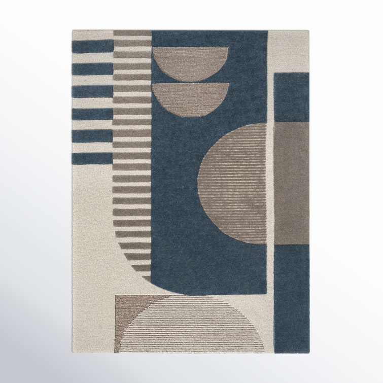 Sola Multicolor Abstract Hand-Tufted Wool Rectangular Rug 8'10" x 12'