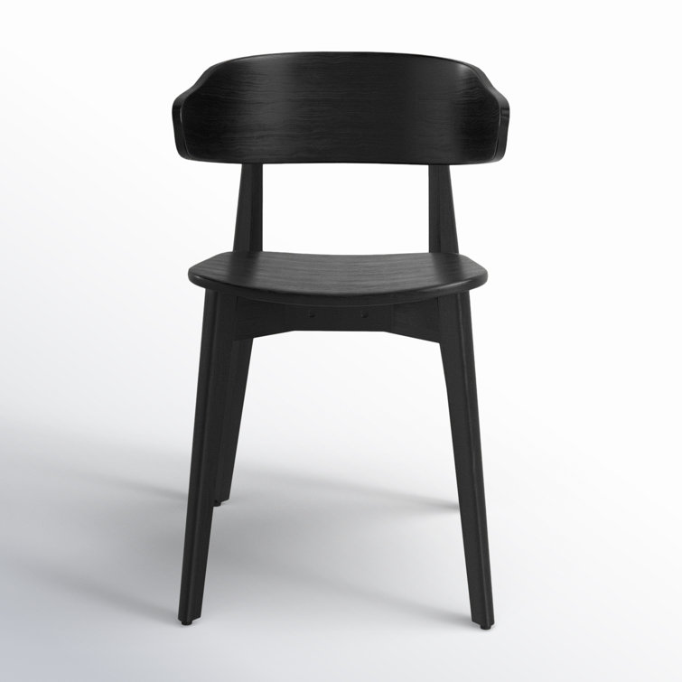 Kassel Black Solid Wood Wingback Side Chair
