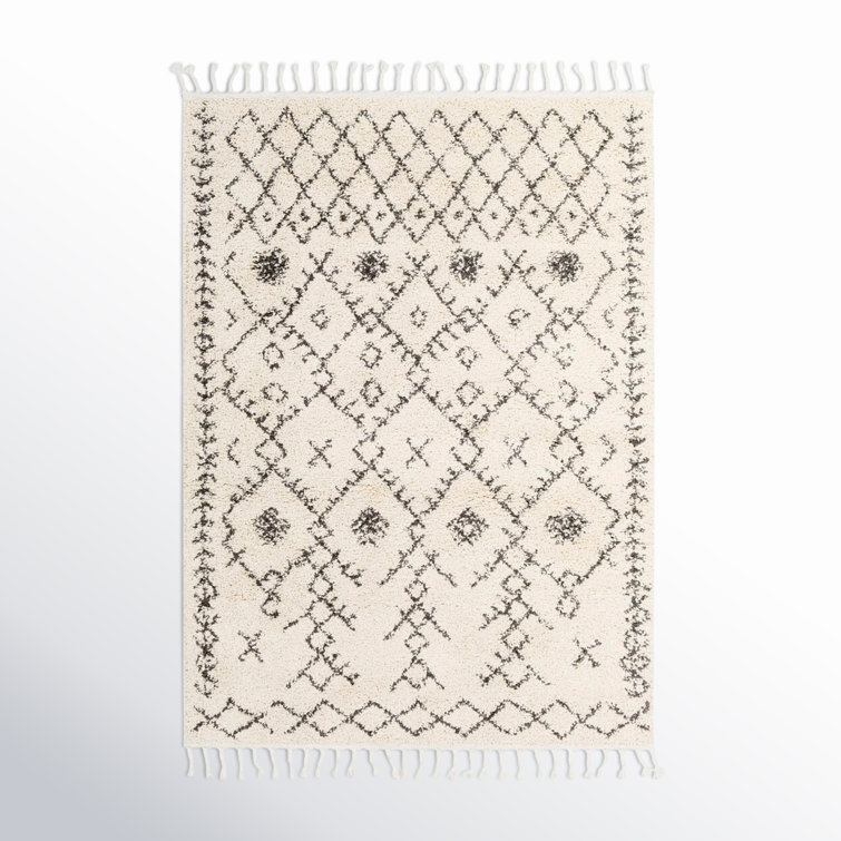 Boho Chic Black Braided Shag Area Rug 9' x 12'