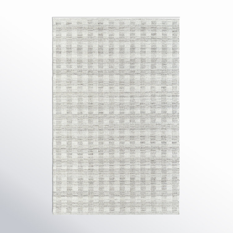 Gray Wool Handwoven Rectangular Area Rug 8' x 10'