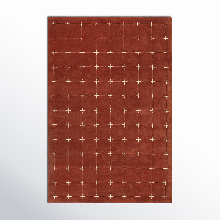 Mallory Rust and Beige Hand-Tufted Wool 8' x 10' Area Rug