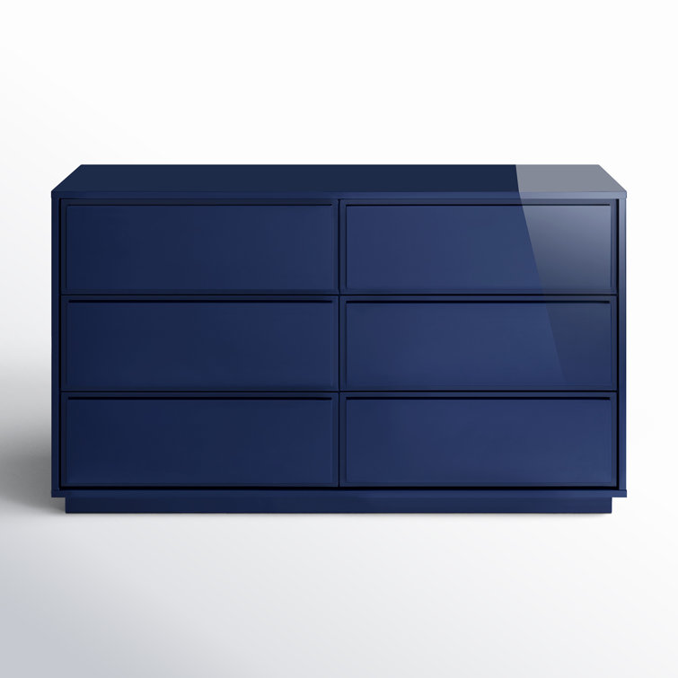 Carson Glossy Blue MDF 6-Drawer Sideboard