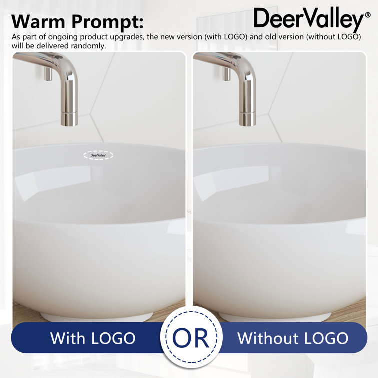 White Ceramic Round Above-Counter Bathroom Vessel Sink