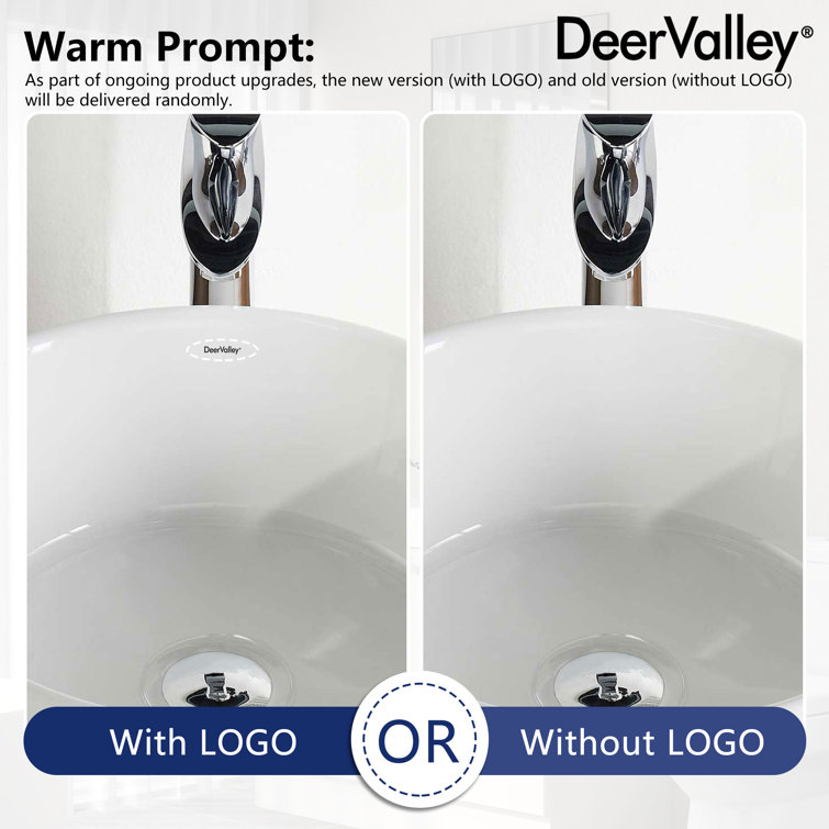 Symmetry 16" Round White Ceramic Above-Counter Vessel Sink