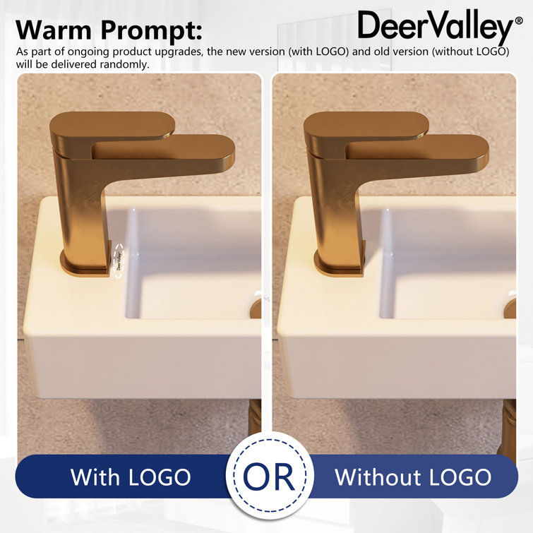 White Ceramic Rectangular Wall-Mount Bathroom Sink