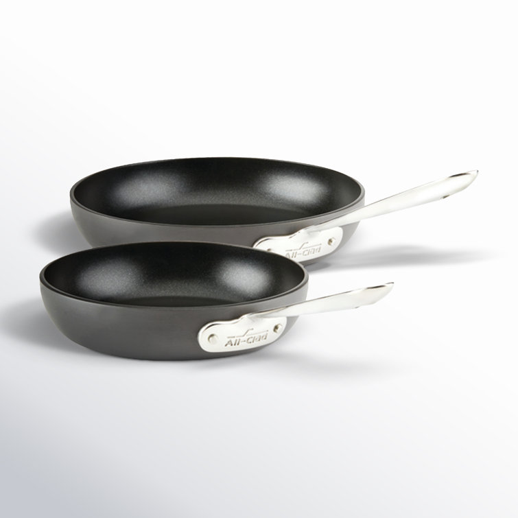 Black Aluminum Non-Stick 2-Piece Fry Pan Set