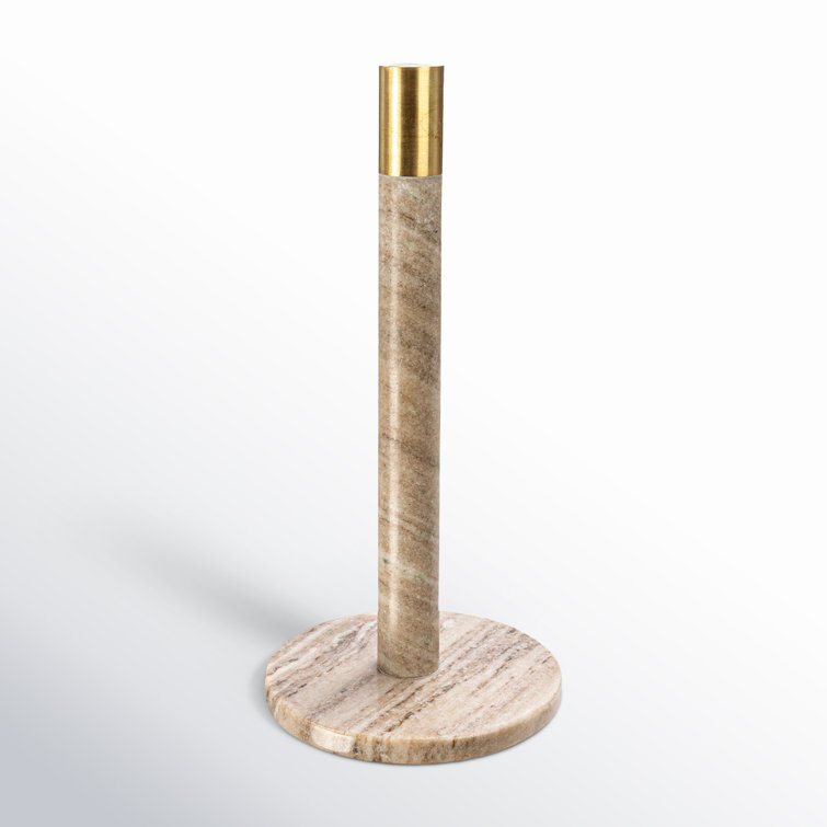 Modern Marble and Brass Paper Towel Holder