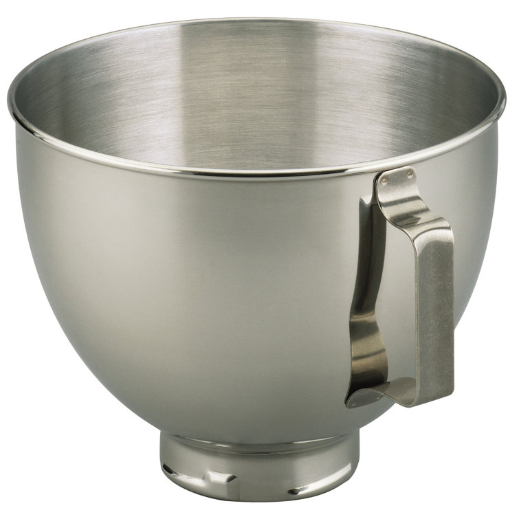 Polished Stainless Steel 4.5-Quart Mixing Bowl with Handle