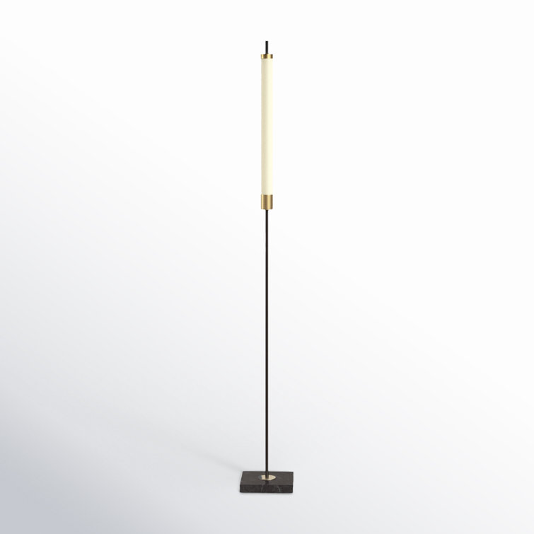 Piper 72'' Matte Black and Antique Brass LED Floor Lamp
