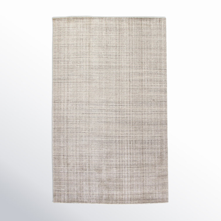 Handmade Transitional Brown/Cream Wool-Viscose Blend Area Rug, 6' x 9'