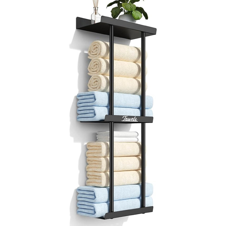 Black Metal Wall-Mounted Designer Towel Rail