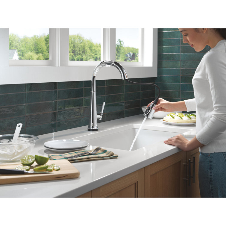 Chrome 17.06 in. Touchless Pull Down Kitchen Faucet with Spray