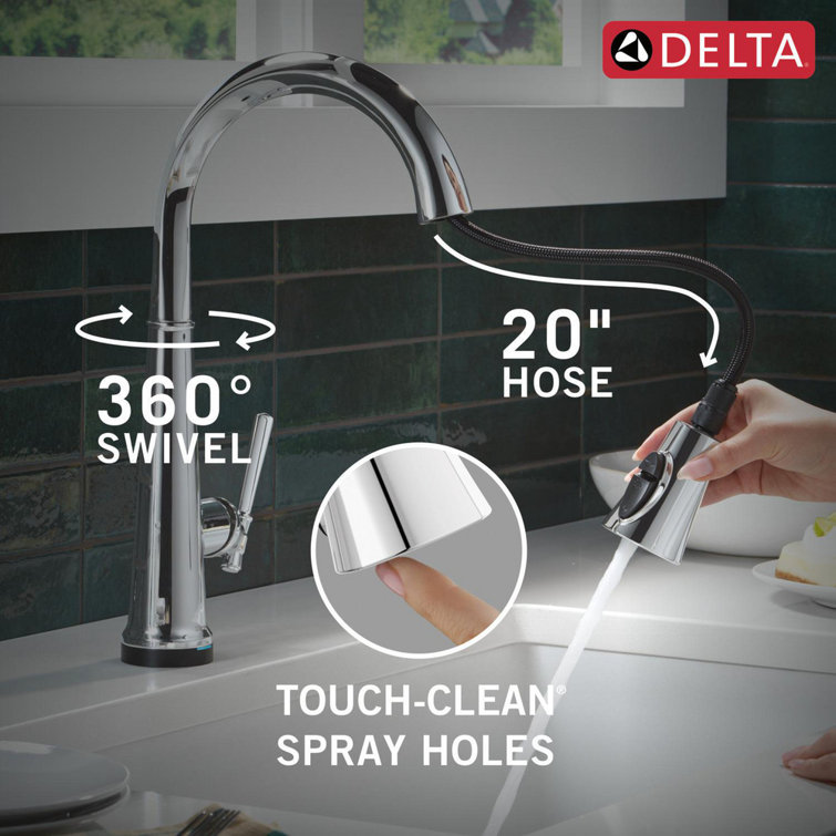 Chrome 17.06 in. Touchless Pull Down Kitchen Faucet with Spray
