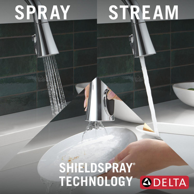 Chrome 17.06 in. Touchless Pull Down Kitchen Faucet with Spray