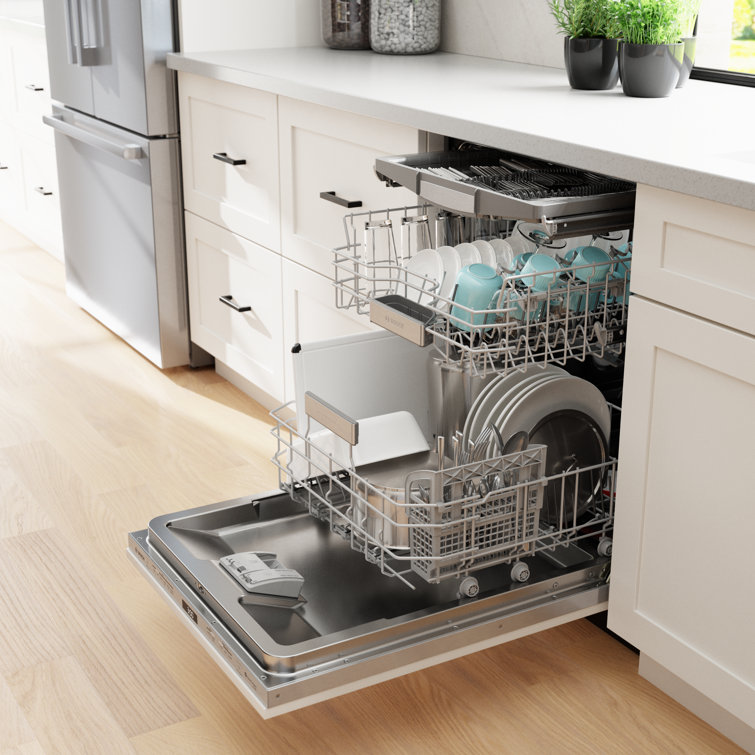 24" White Built-In Smart Dishwasher with Stainless Steel Tub