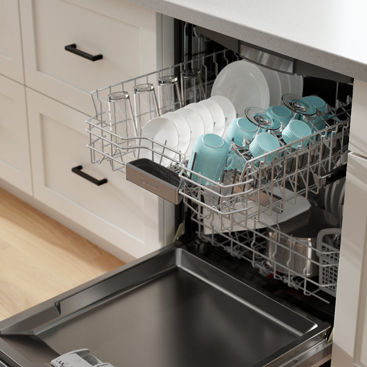 24" White Built-In Smart Dishwasher with Stainless Steel Tub