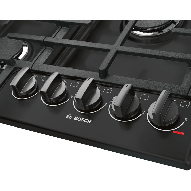 36'' Black Stainless Steel 5-Burner Gas Cooktop